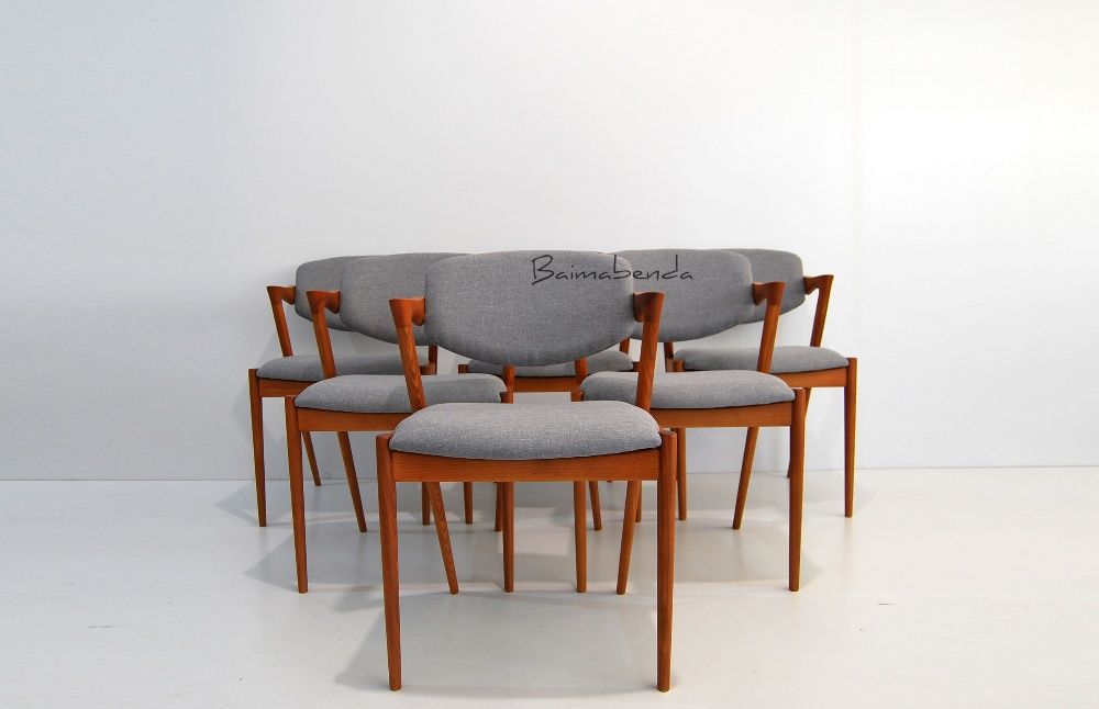 Conjunto de 6 cadeiras Kai Kristiansen modelo 42 Estilo nórdico